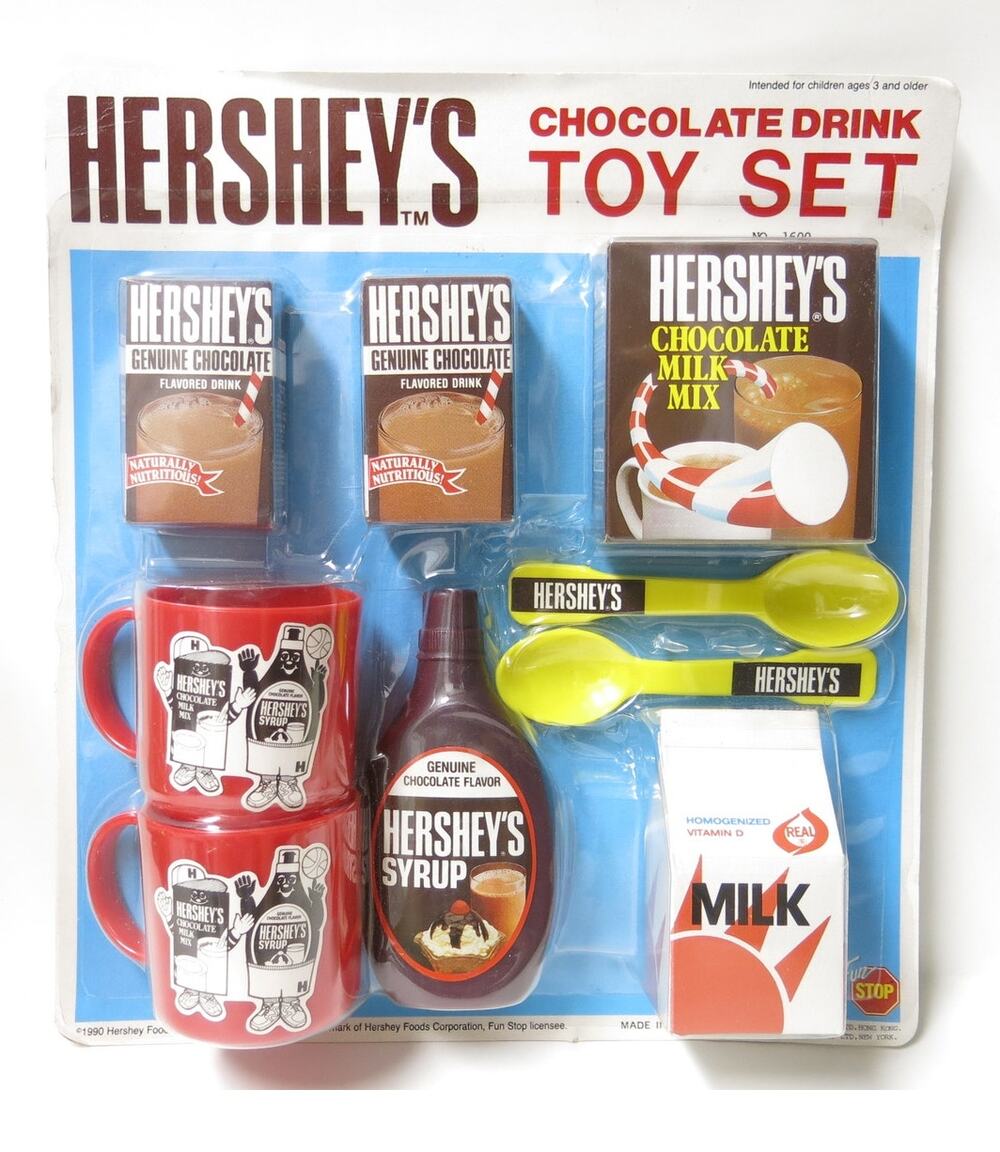 Vintage NEW Hershey's Chocolate Drink Toy Set 1990 Sealed Pretend Play Kids